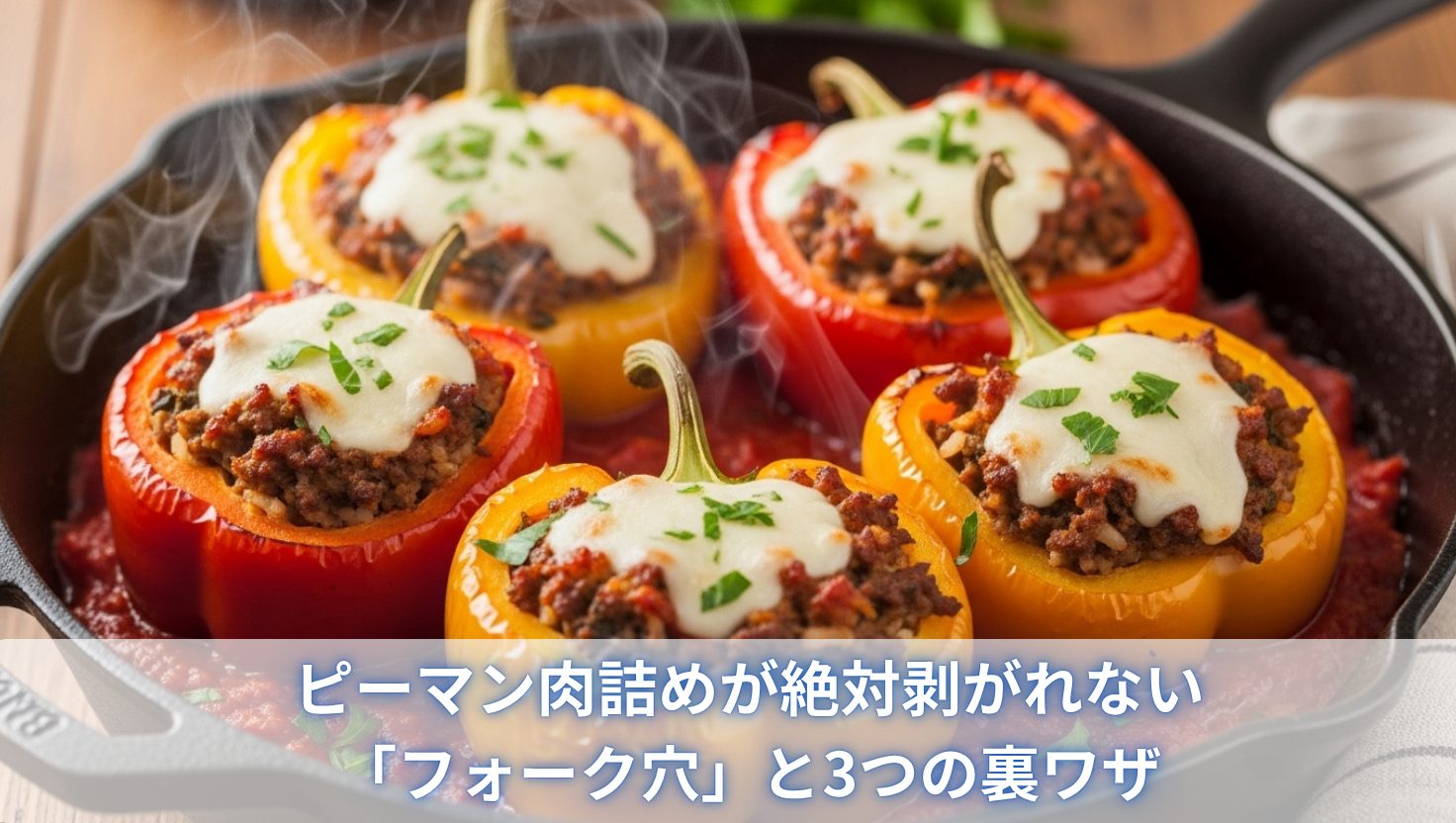 ピーマン肉詰めが絶対剥がれない「フォーク穴」と3つの裏ワザ