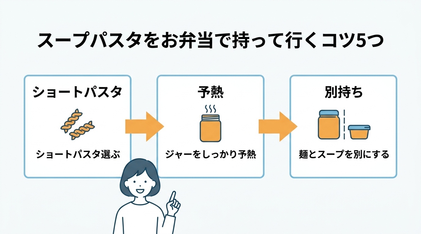 スープパスタをお弁当で持って行くコツ5つ