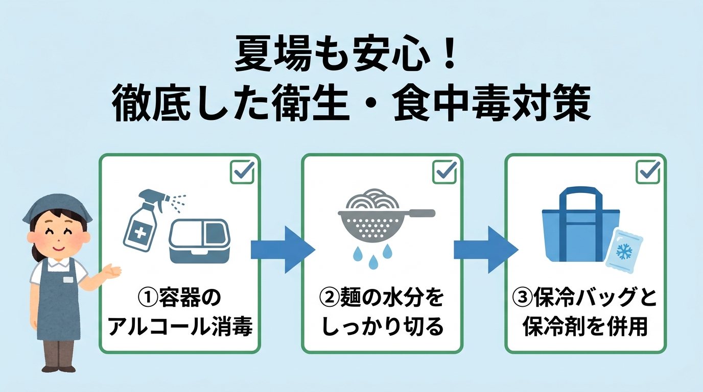 夏場も安心！徹底した衛生・食中毒対策