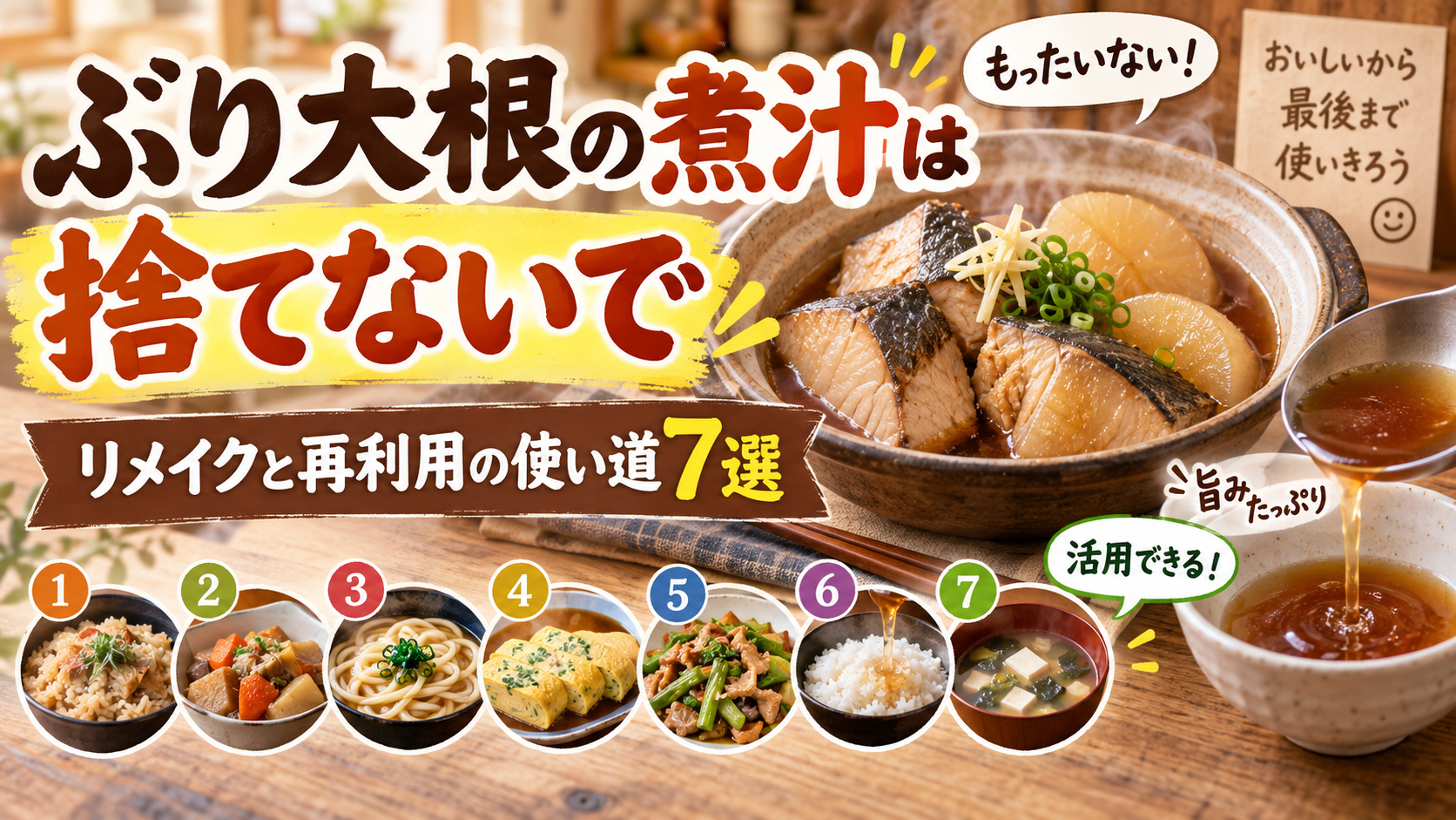 ぶり大根の煮汁は捨てないで｜リメイクと再利用の使い道7選