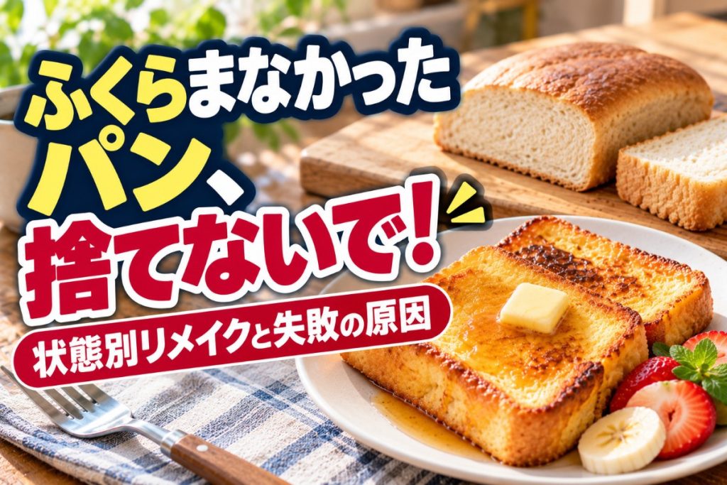 ふくらまなかったパン、捨てないで！状態別リメイクと失敗の原因