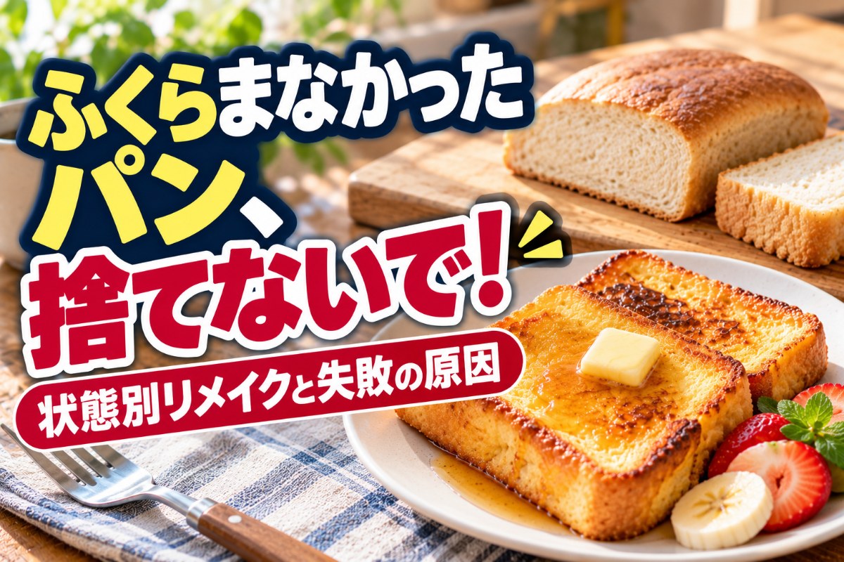 ふくらまなかったパン、捨てないで！状態別リメイクと失敗の原因