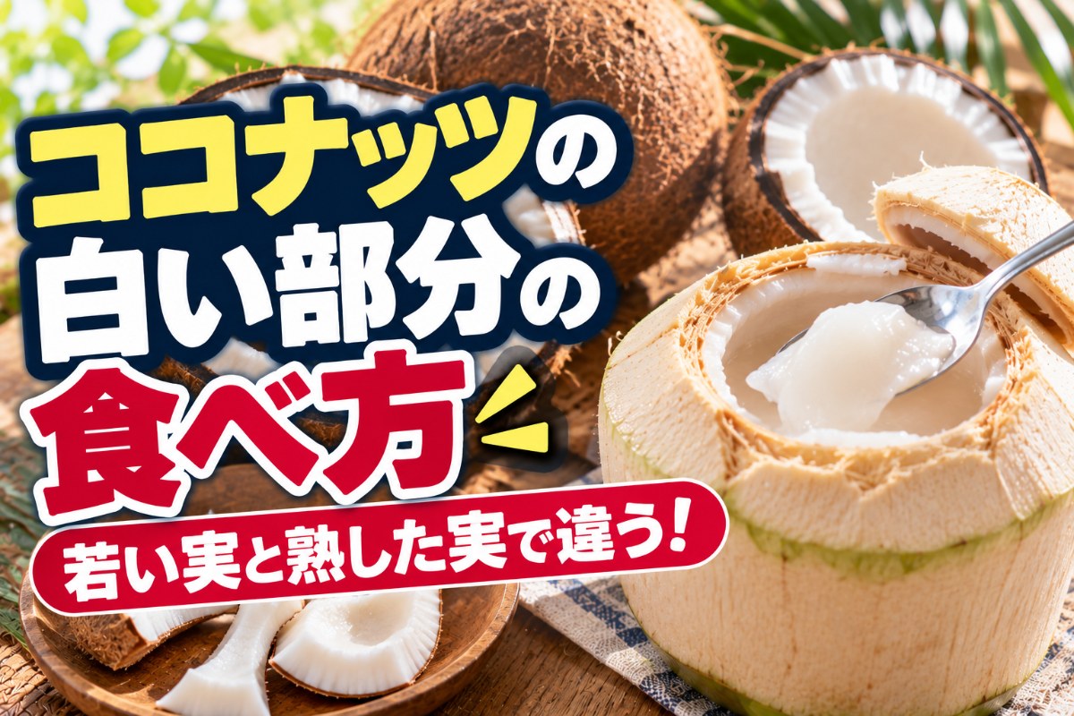 ココナッツの白い部分の食べ方 若い実と熟した実で違う！