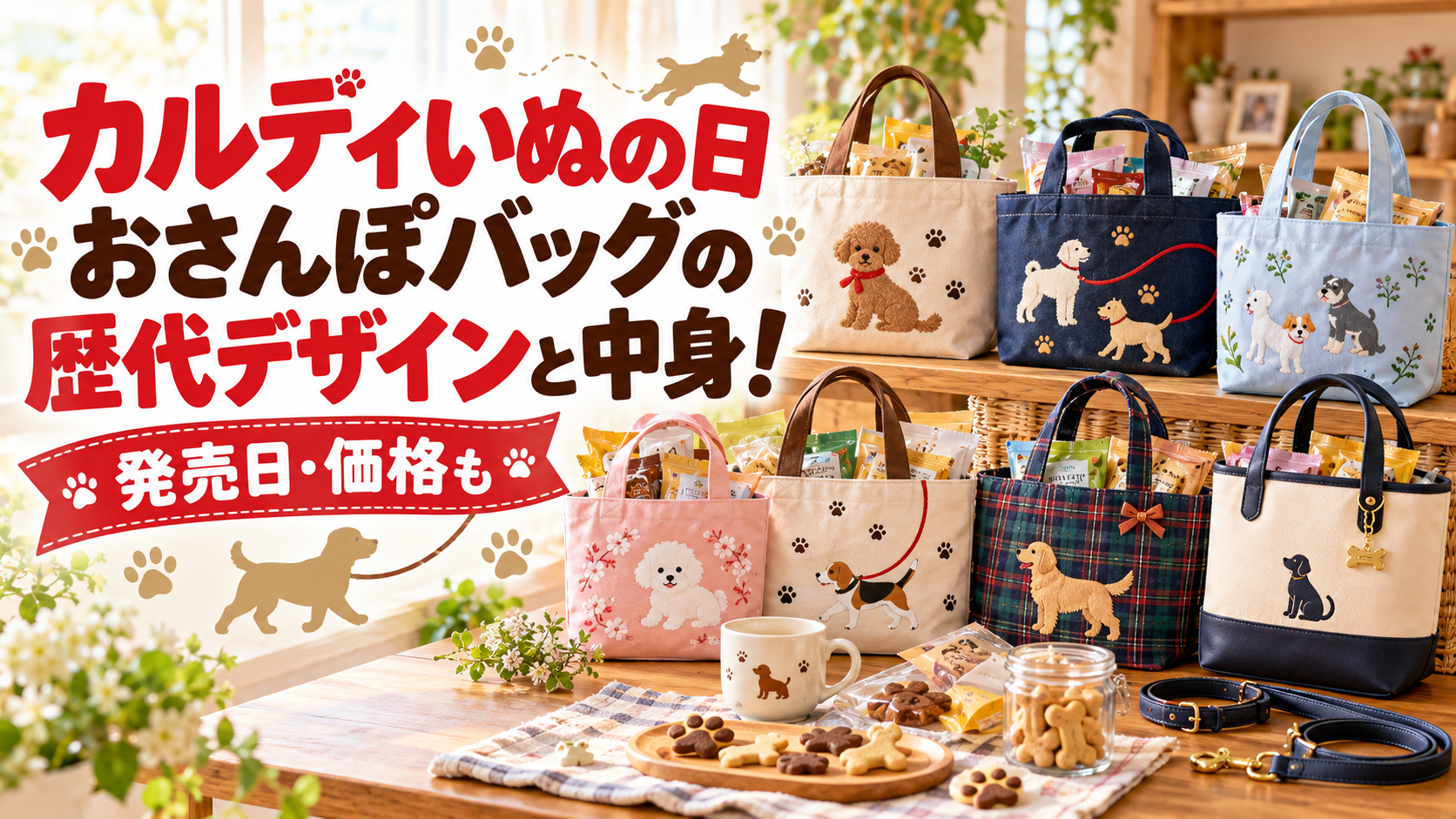 カルディいぬの日おさんぽバッグの歴代デザインと中身！発売日・価格も
